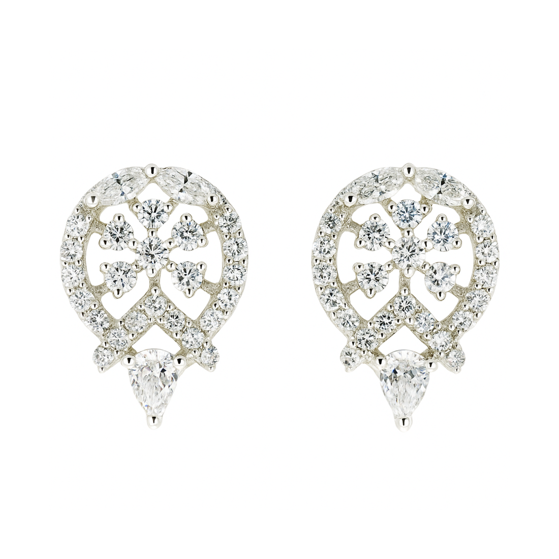Snowflake Grace Lab Grown Diamond Earrings