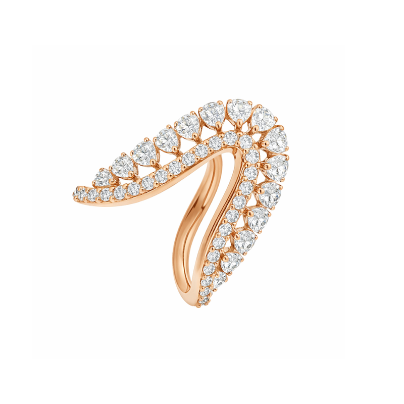 Fern Frond Lab Grown Diamond Ring
