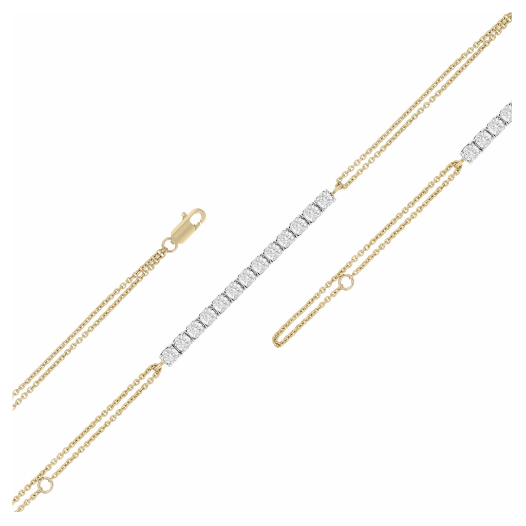 Serene Streak Dual-Chain Lab Grown Diamond Bracelet