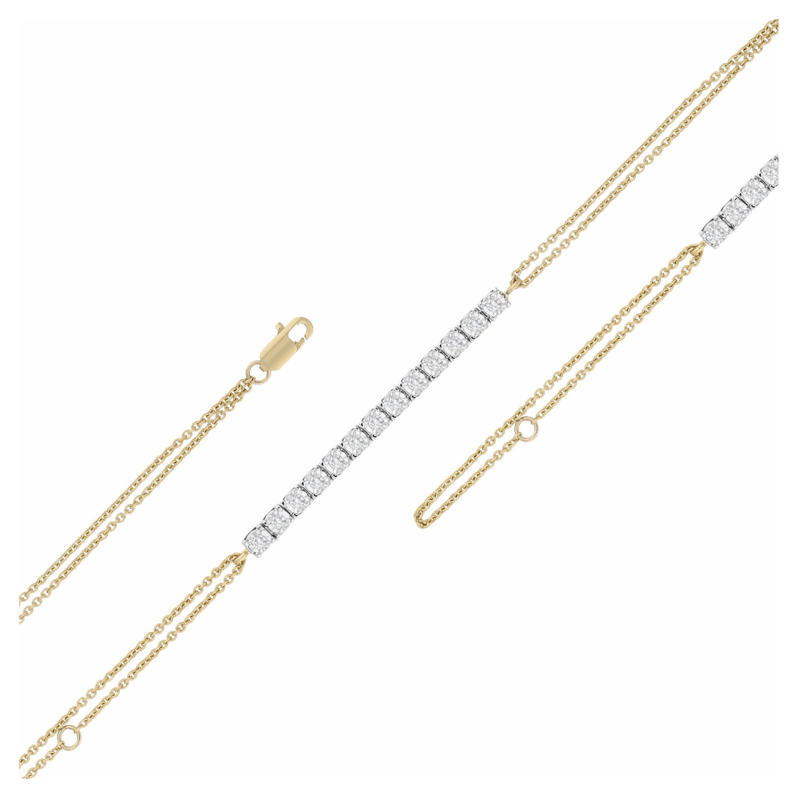 Serene Streak Dual-Chain Lab Grown Diamond Bracelet