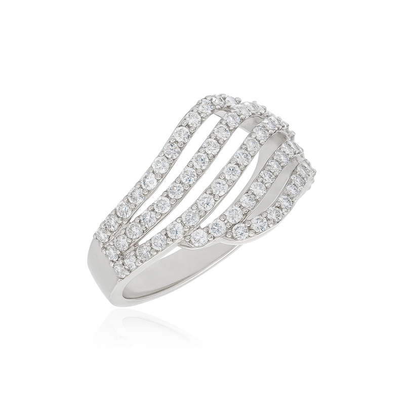Radiant Stream Multi-Row Lab Grown Diamond Ring