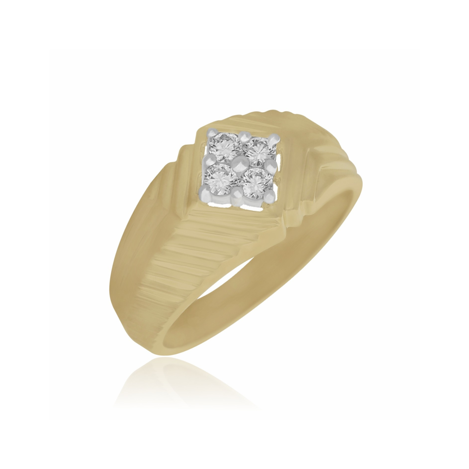 Regal Crest Textured Lab Grown Diamond Ring