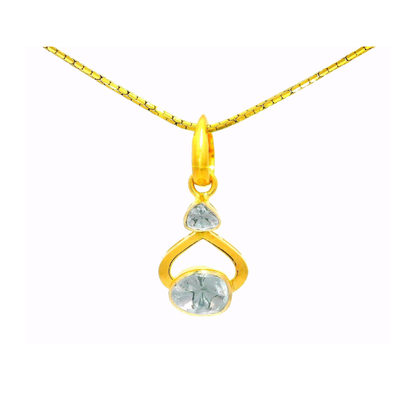 Dual Radiance Lab Grown Polki Pendant