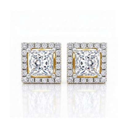 Prismora Halo Lab Grown Diamond Earrings