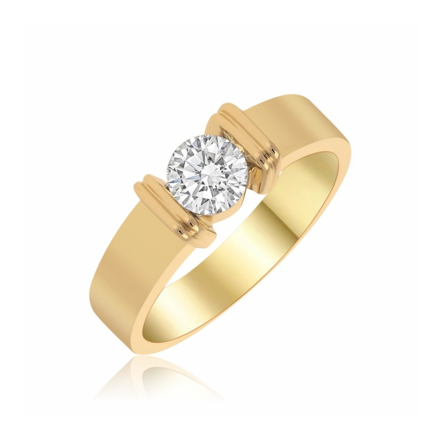 Goldline Axis Solitaire Lab Grown Diamond Ring