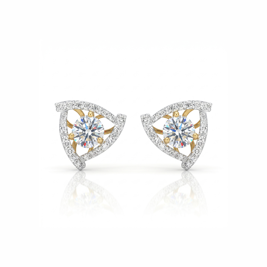 Aurora Triad Solitaire Lab Grown Diamond Earrings