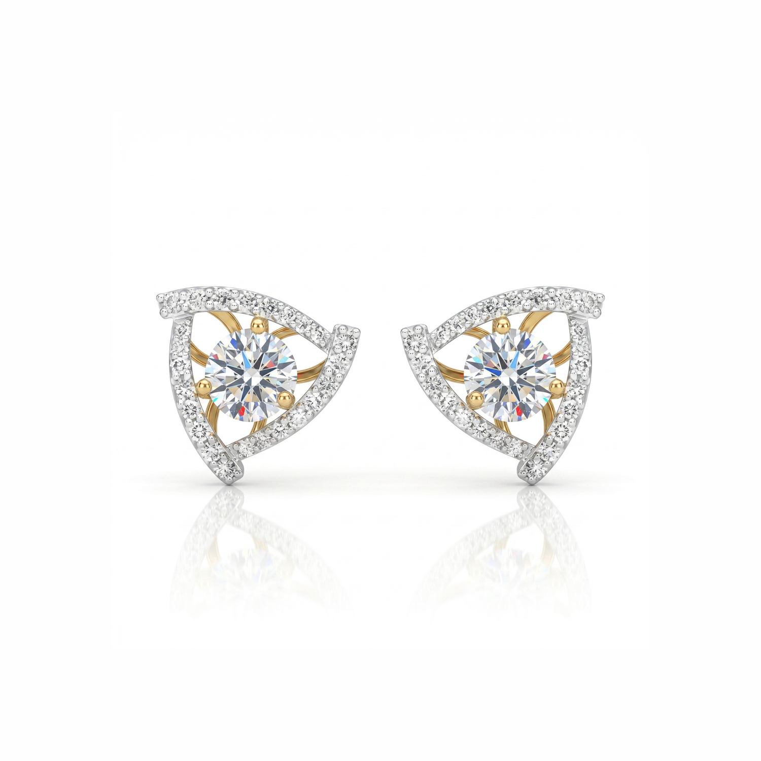 Aurora Triad Solitaire Lab Grown Diamond Earrings