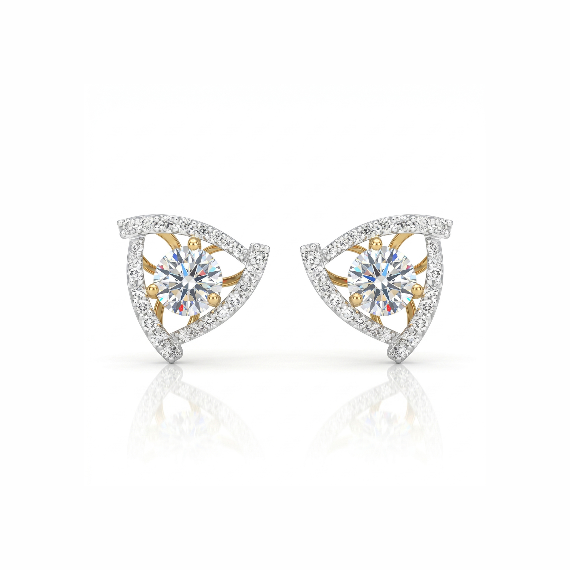 Aurora Triad Solitaire Lab Grown Diamond Earrings
