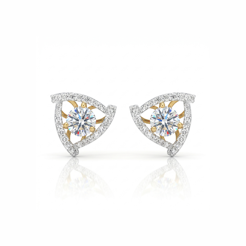 Aurora Triad Solitaire Lab Grown Diamond Earrings