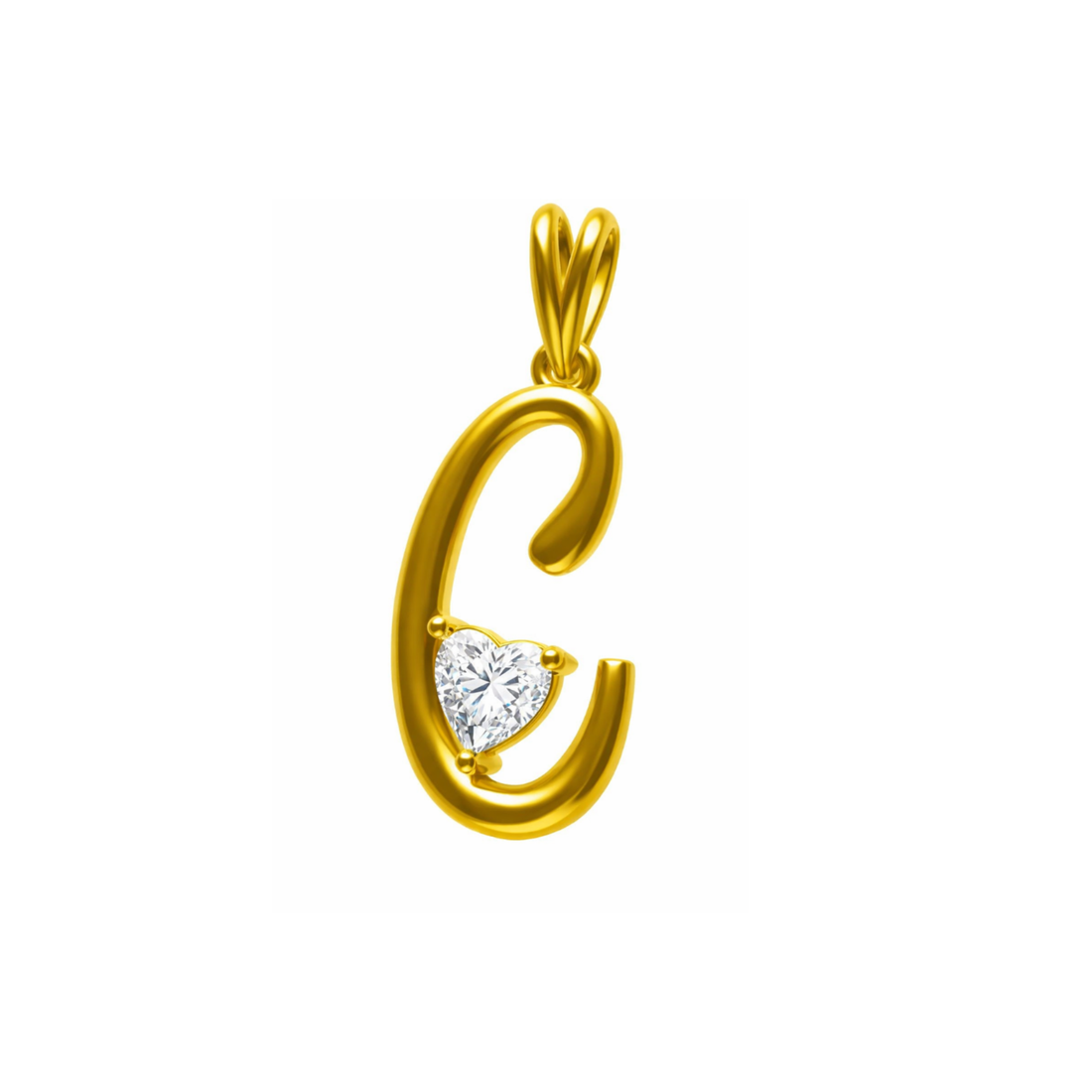 Cursive Charm Lab Grown Diamond Pendant