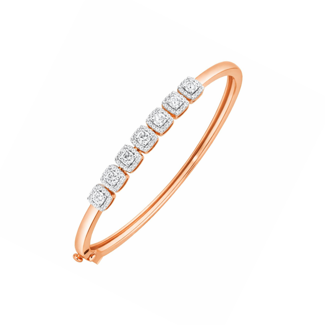 Linear Luster Rose Lab Grown Diamond Bangle