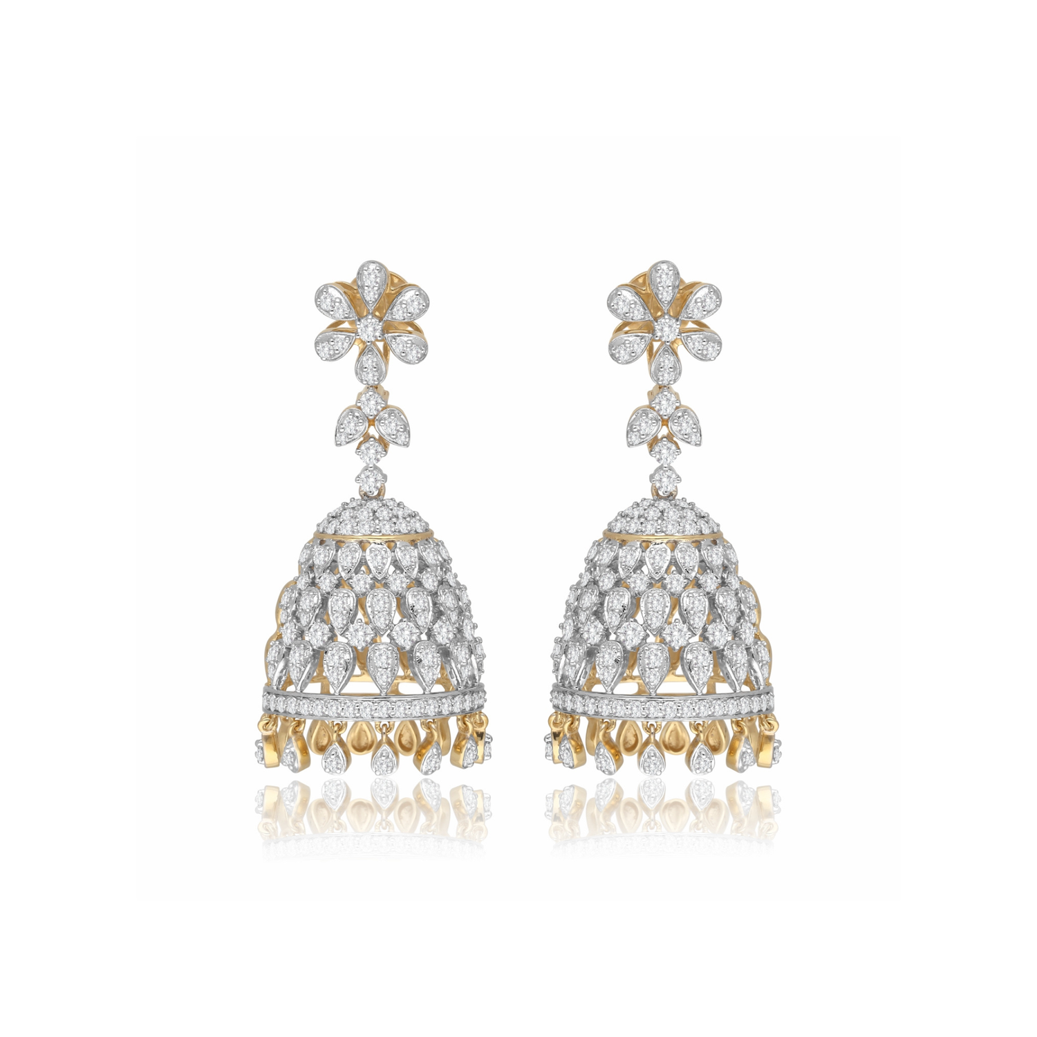 Maharani Lab Grown Diamond Jhumkas