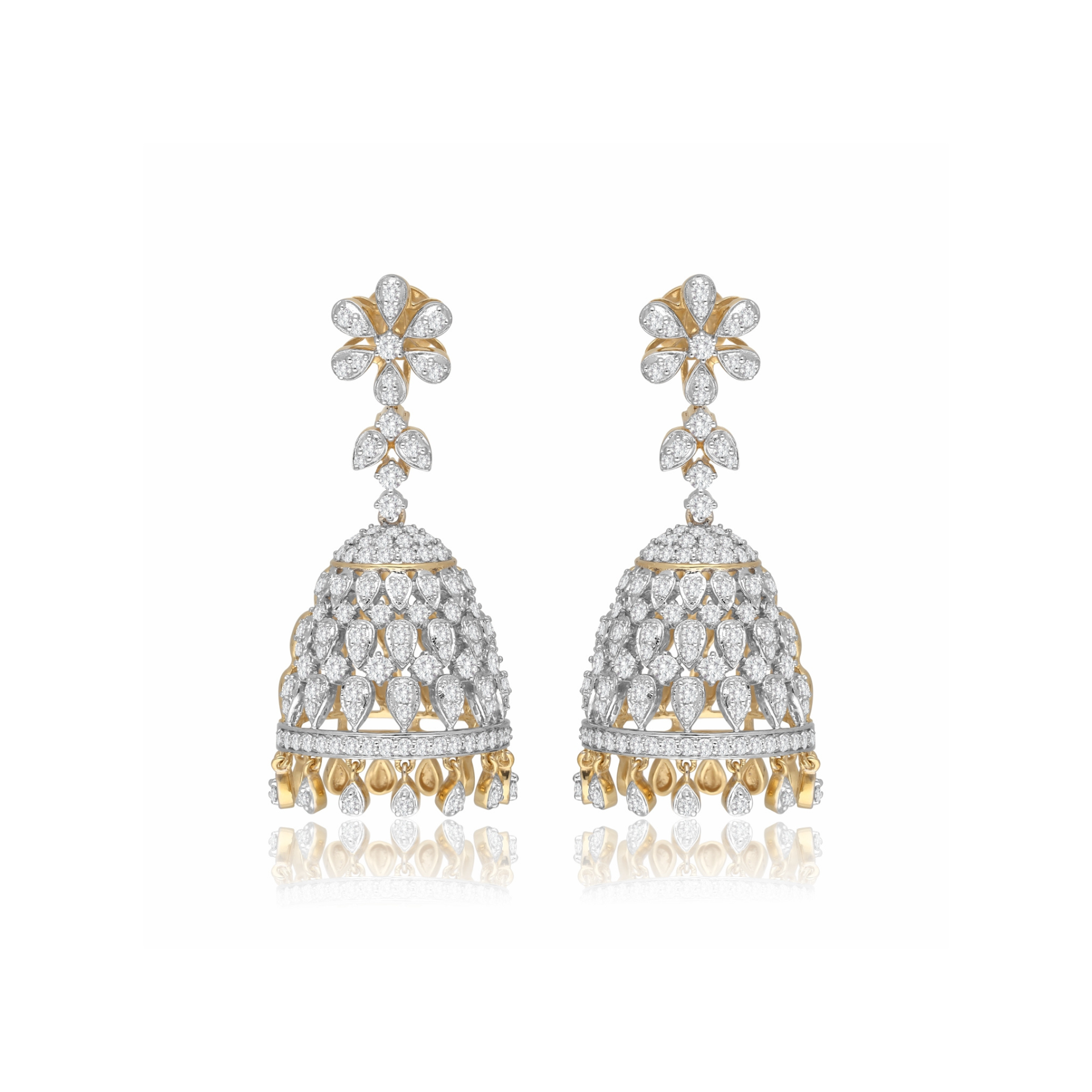 Maharani Lab Grown Diamond Jhumkas