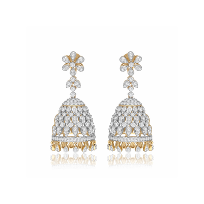 Maharani Lab Grown Diamond Jhumkas