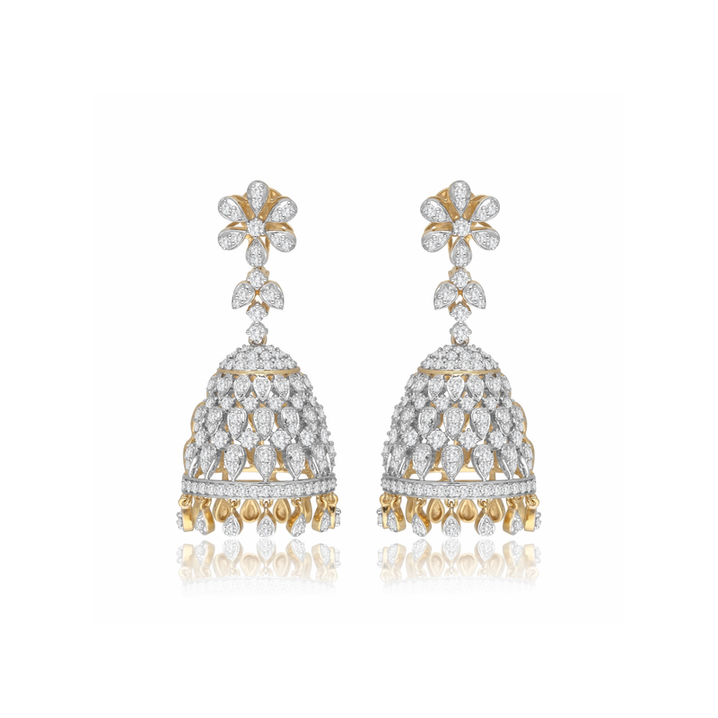 Maharani Lab Grown Diamond Jhumkas