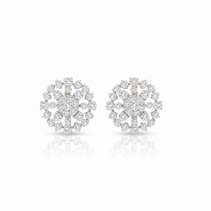 Concentric Lab Grown Diamond Flower Earrings