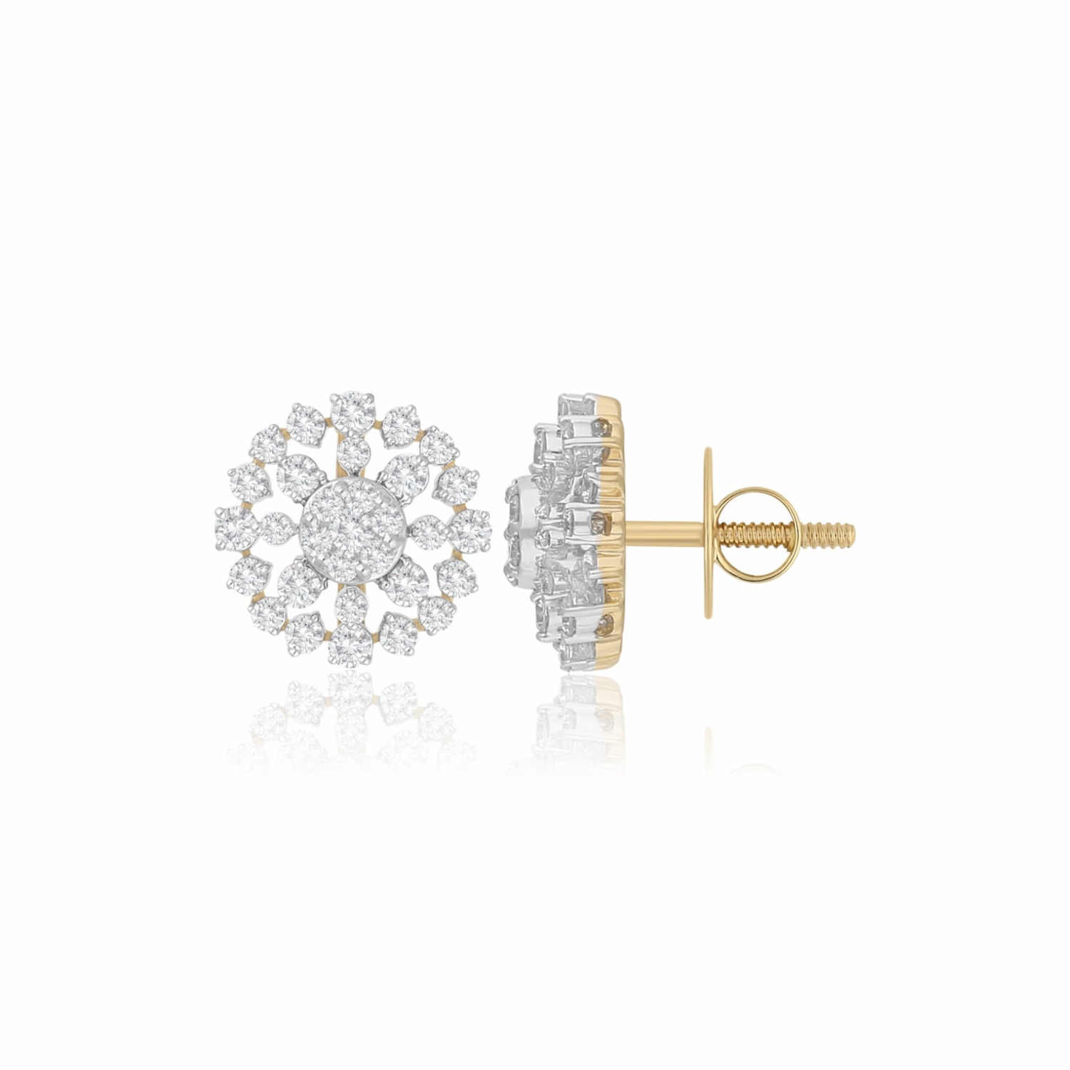 Concentric Lab Grown Diamond Flower Earrings