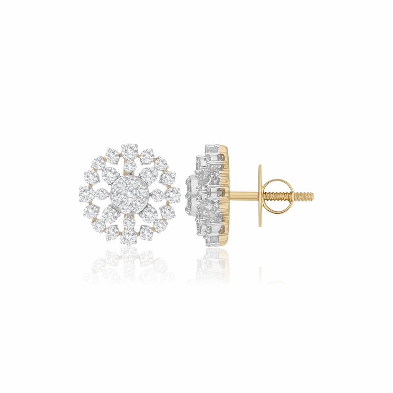 Concentric Lab Grown Diamond Flower Earrings