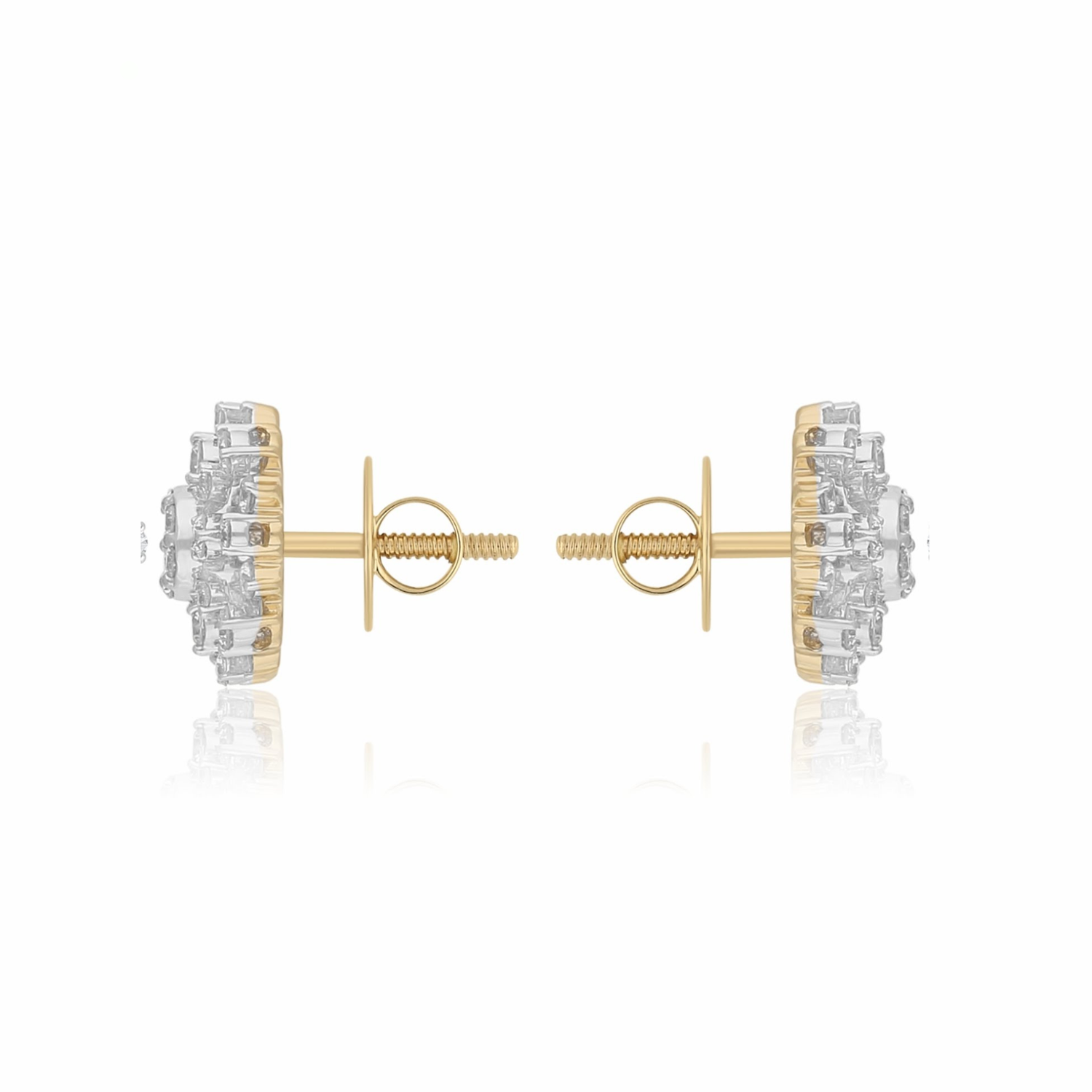 Concentric Lab Grown Diamond Flower Earrings