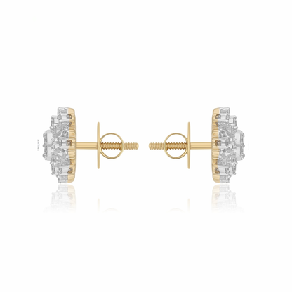 Concentric Lab Grown Diamond Flower Earrings