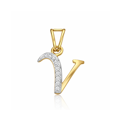 V-Initial Lab Grown Diamond Pendant