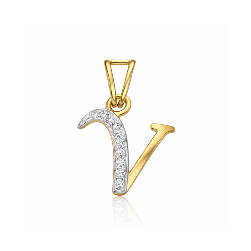 V-Initial Lab Grown Diamond Pendant