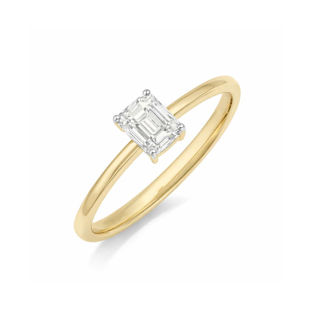 Classic Silhouette Emerald Lab Grown Diamond Ring