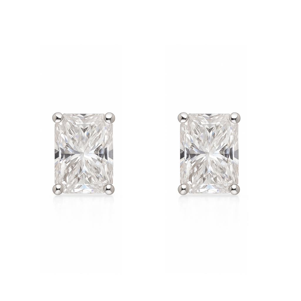Radiant Icon Solitaire Lab Grown Diamond Earrings
