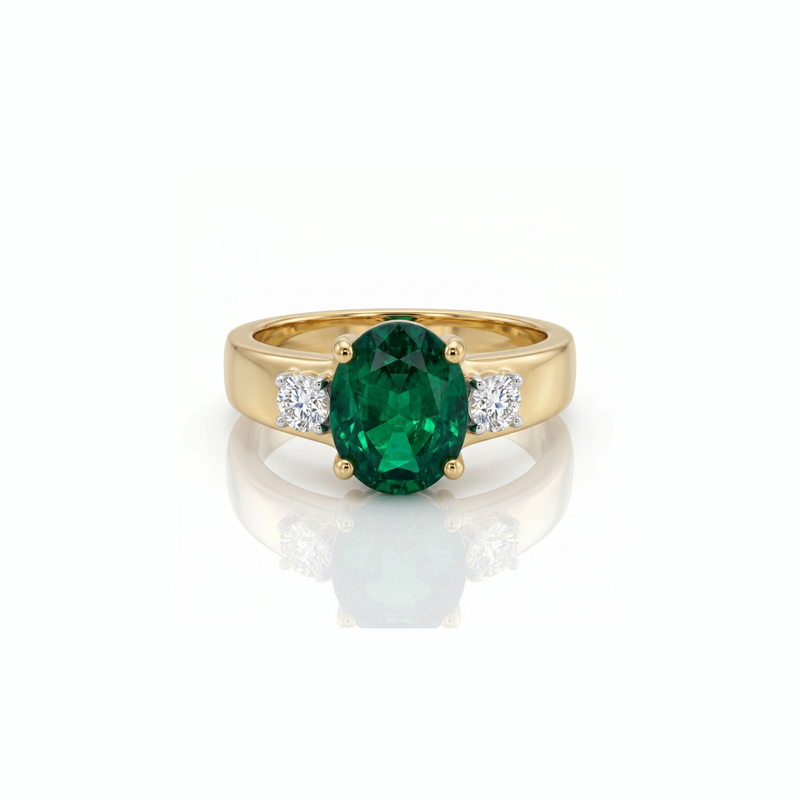 Elysian Pillar Lab Grown Gemstone Ring