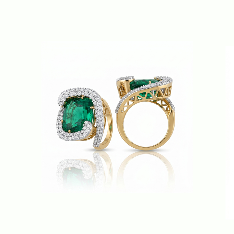 Verdant Vesper Lab Grown Gemstone Ring