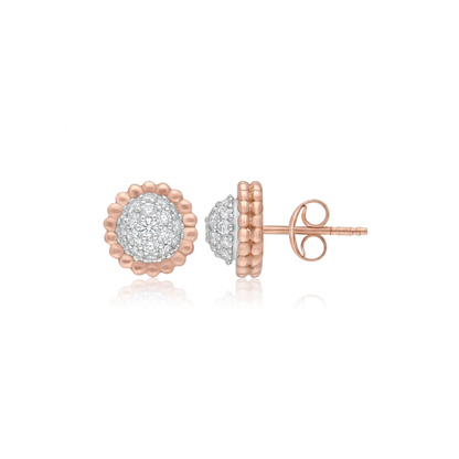 Beaded Halo Lab Grown Diamond Earrings