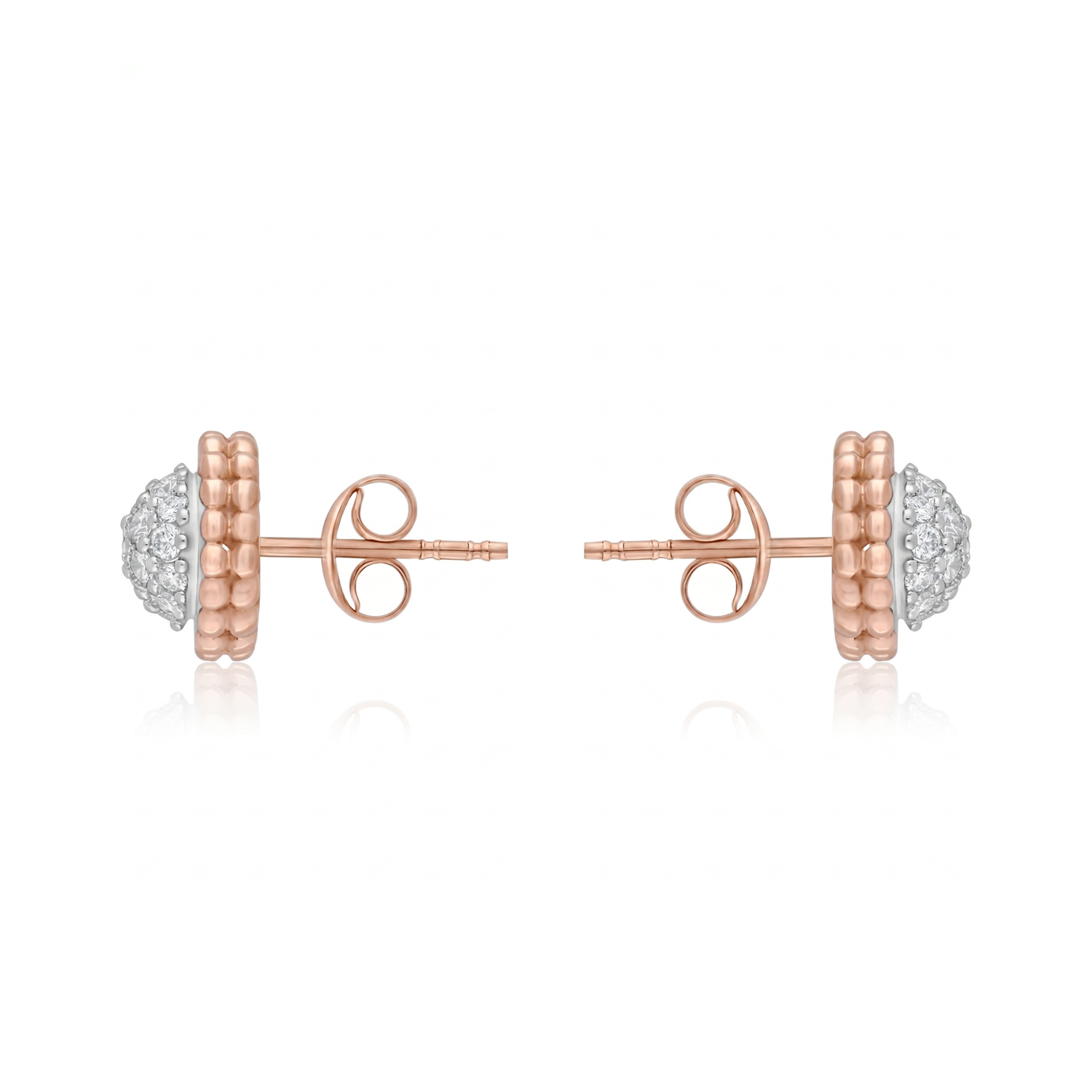 Beaded Halo Lab Grown Diamond Earrings
