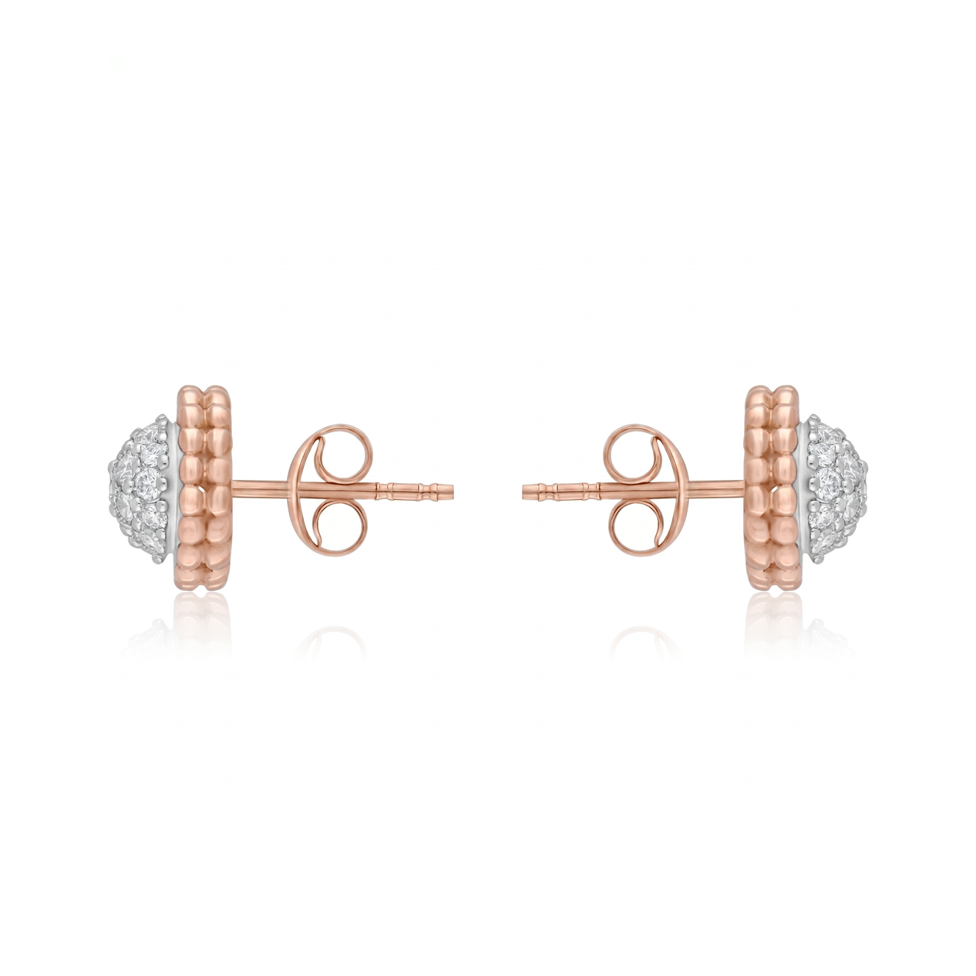 Beaded Halo Lab Grown Diamond Earrings