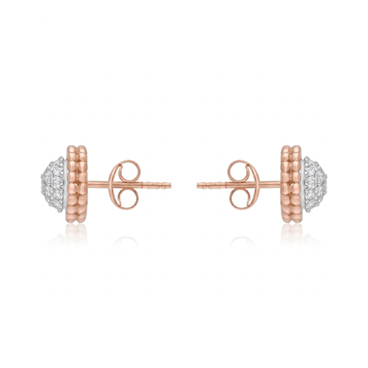 Beaded Halo Lab Grown Diamond Earrings