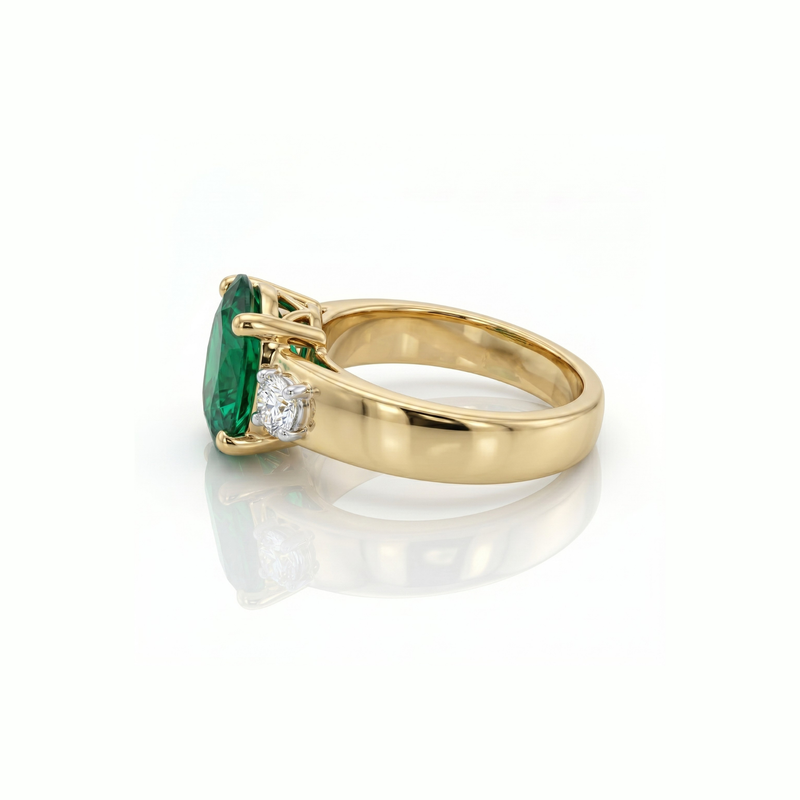Elysian Pillar Lab Grown Gemstone Ring