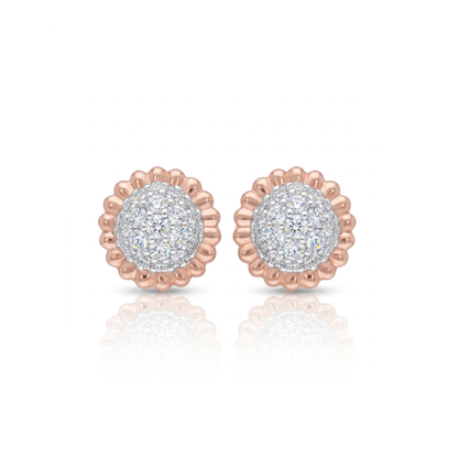 Beaded Halo Lab Grown Diamond Earrings