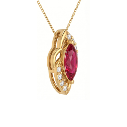 Swirl-Grace Gold Plated Lab Grown Diamond Pendant