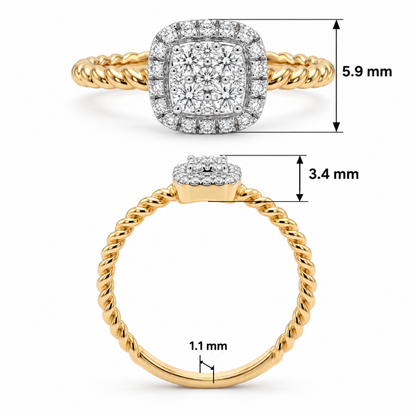 Aurevia Twist Crown Lab Grown Diamond Ring