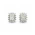 Pair of diamond earrings on a white background