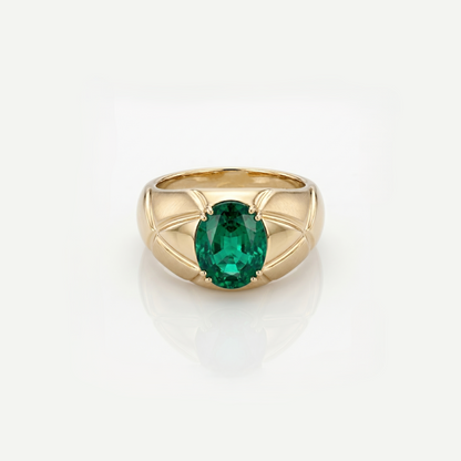 Emerald Lattice Lab Grown Gemstone Ring