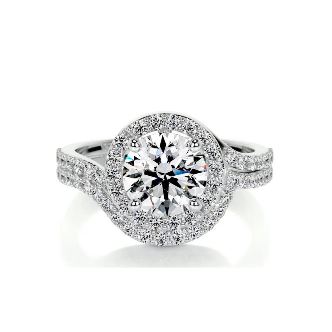 Queen’s Halo Solitaire Lab Grown Diamond Ring