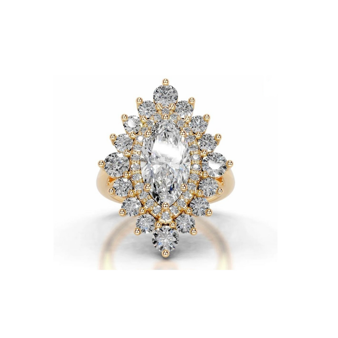 Royal Sunburst Solitaire Lab Grown Diamond Ring