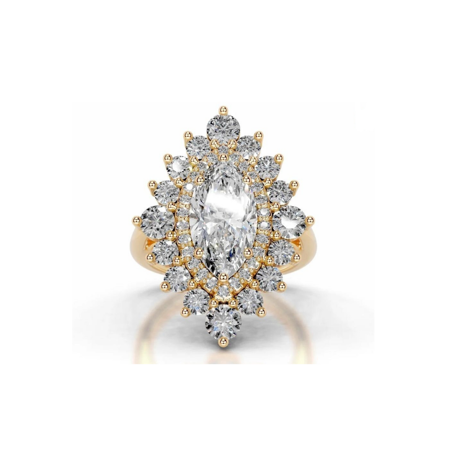Royal Sunburst Solitaire Lab Grown Diamond Ring