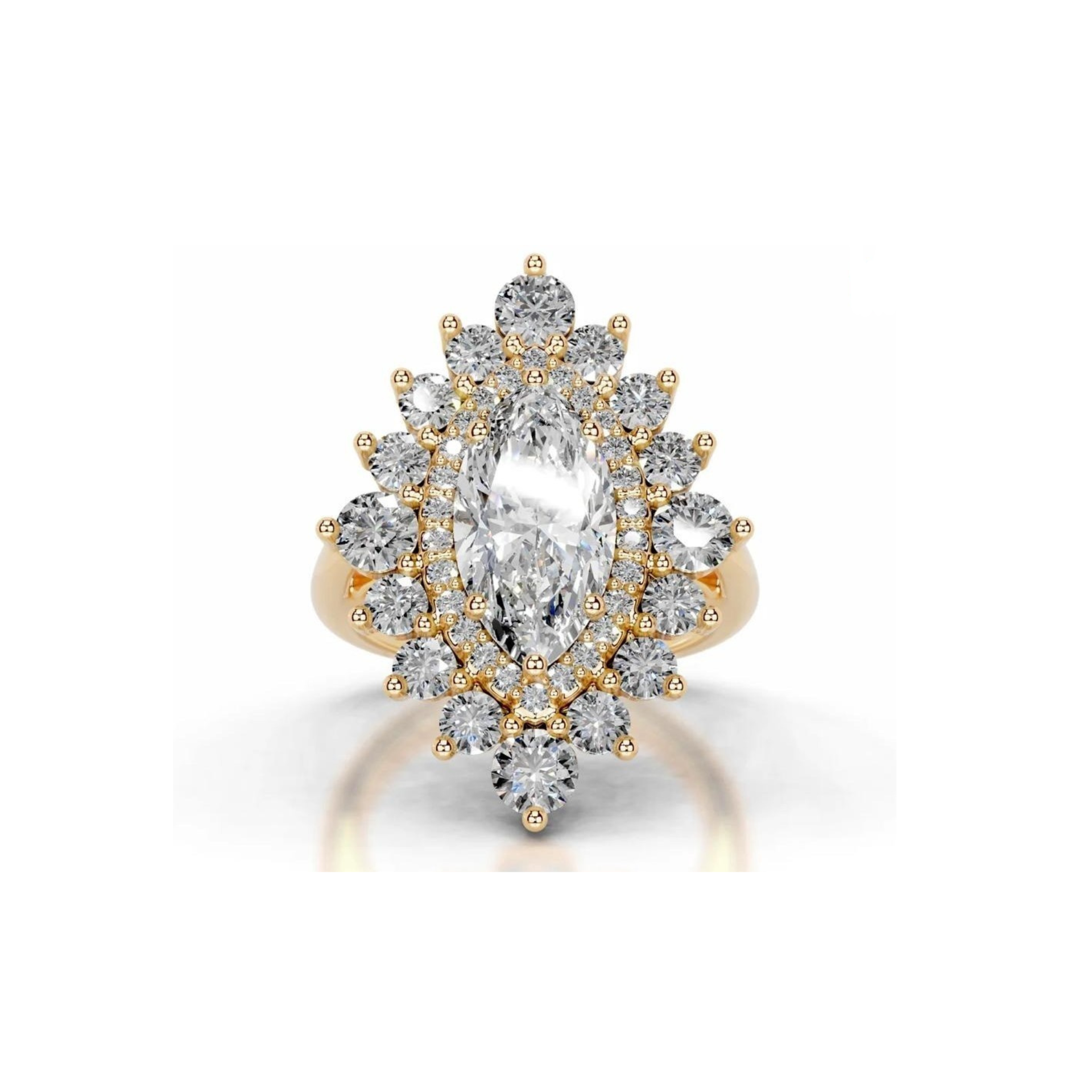 Royal Sunburst Solitaire Lab Grown Diamond Ring