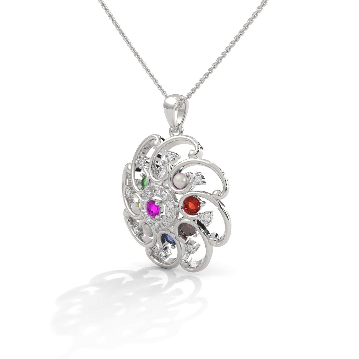 Cosmic Blossom Lab Grown Diamond Pendant