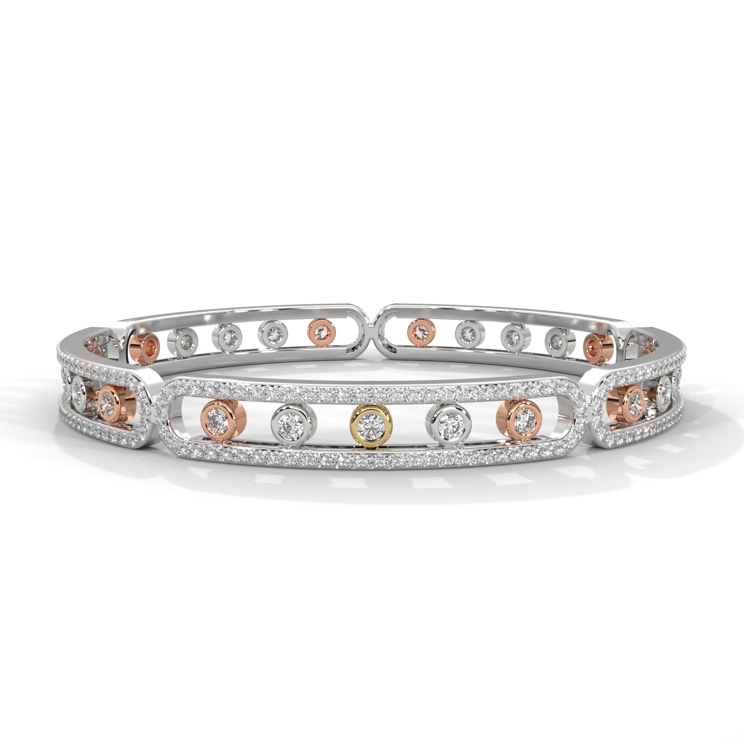 Harmony Tricolor Lab Grown Diamond Bangle