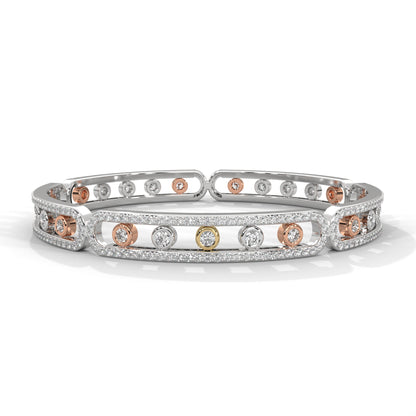 Harmony Tricolor Lab Grown Diamond Bangle