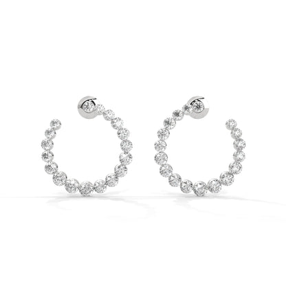 Celestial Halo Lab Grown Diamond Hoop Earrings