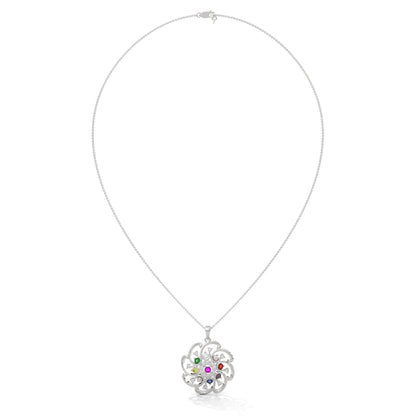 Cosmic Blossom Lab Grown Diamond Pendant