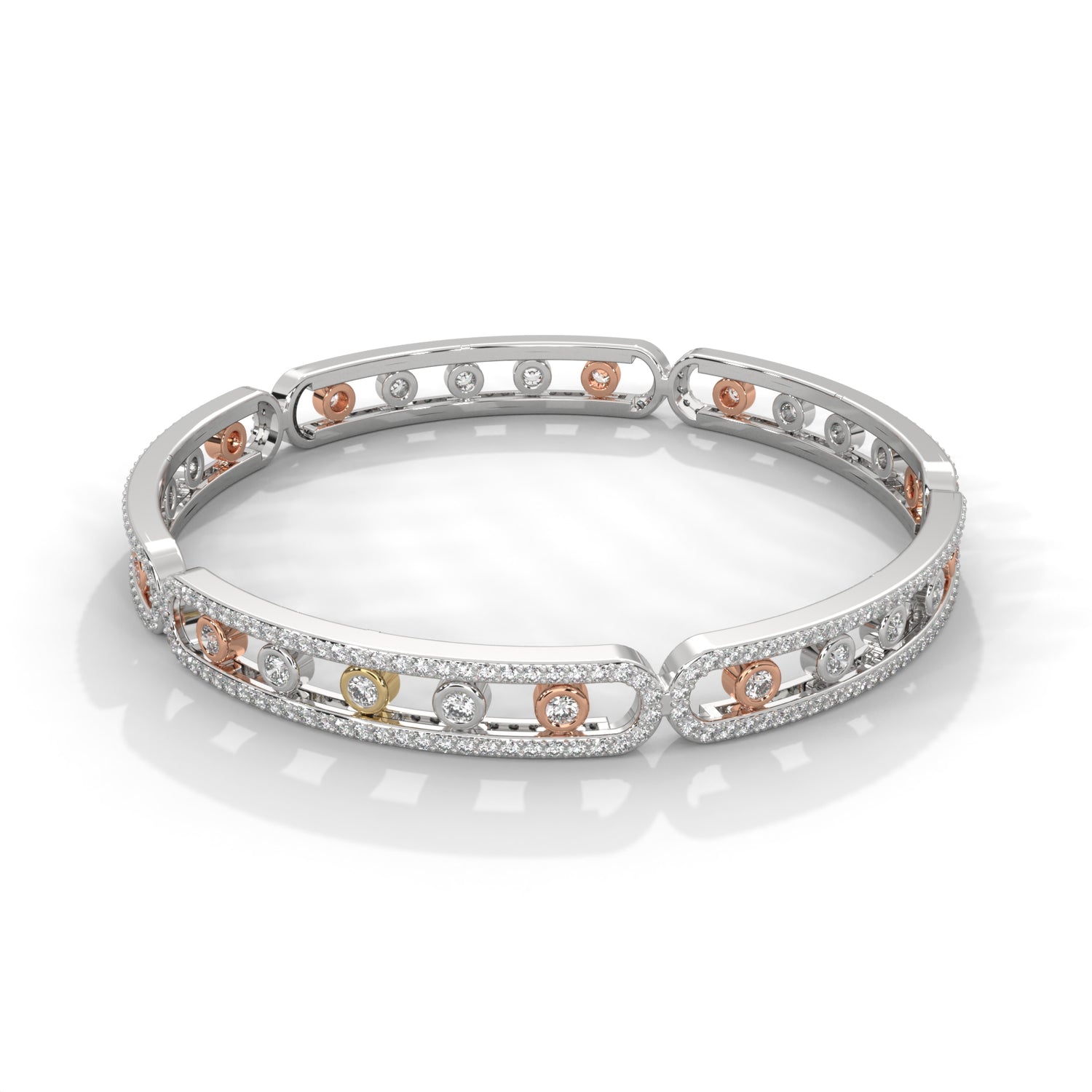 Harmony Tricolor Lab Grown Diamond Bangle
